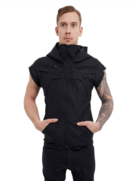 【Sobaq】SI Wassa Pocket Hood Vest Osvald Puffer Vest | GUESS Factory